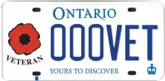 Veterans' Licence Plate